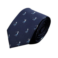 Navy Blue with Light Blue Golfer Novelty Skinny Tie